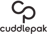A minimalist logo featuring a stylized interlocking 'CP' monogram above the text 'cuddlepak' and smaller text reading 'SECONDARY LOCKUP' at the top, all in dark gray on a white background.